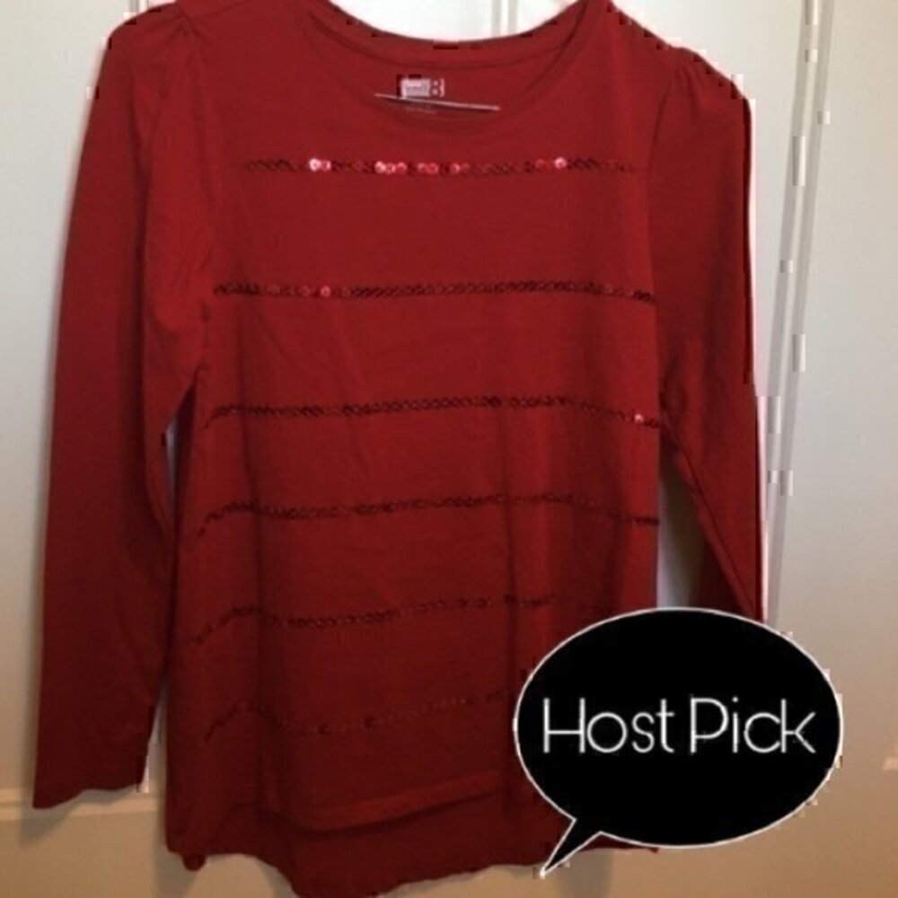 Crazy 8 Girls size large 10/12 red  sequined top